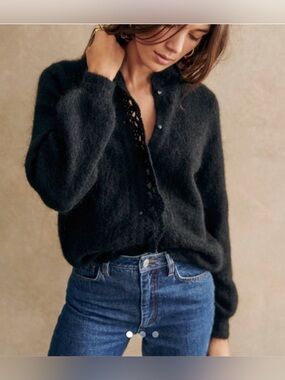 Sézane Angie Cardigan, size XXS, black